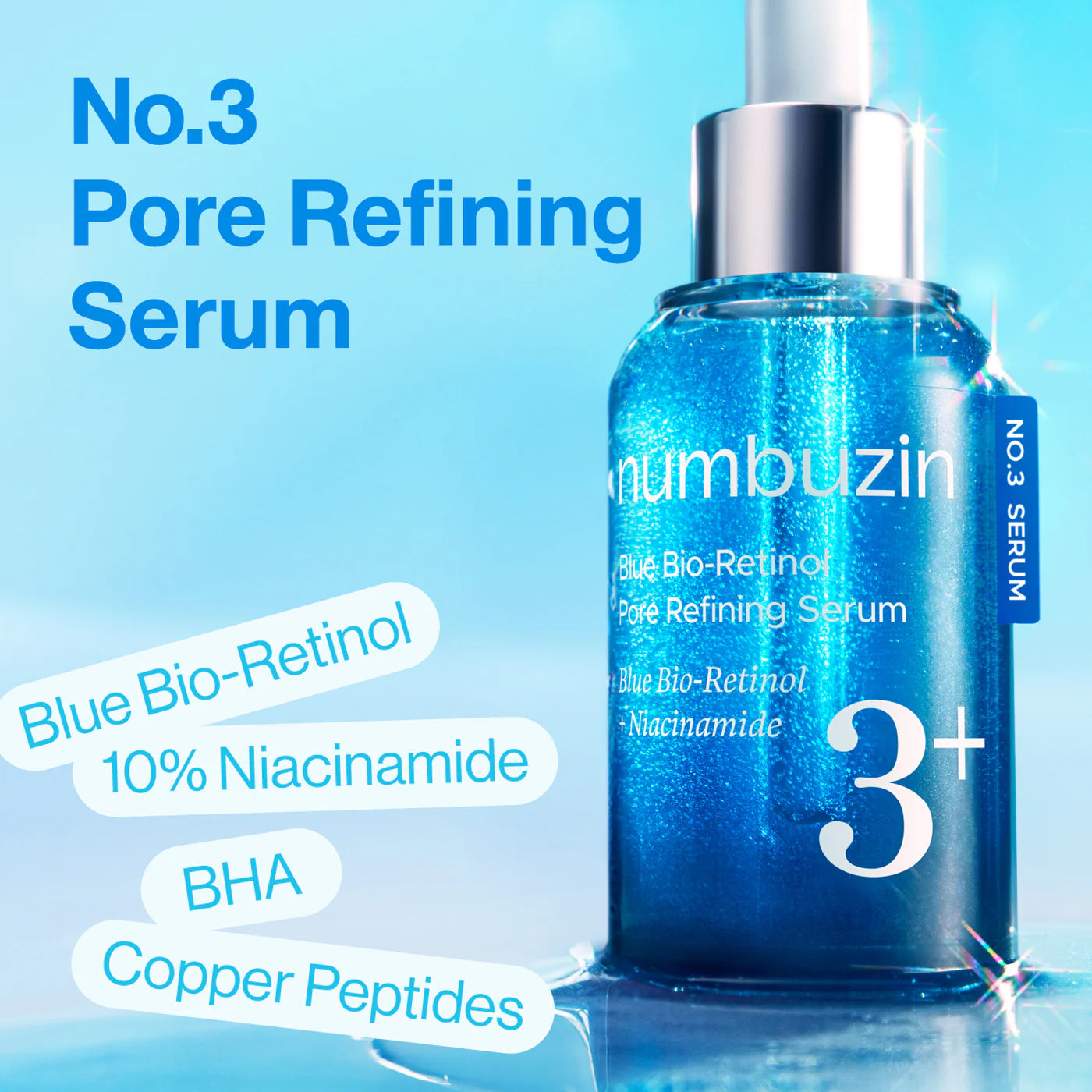 Numbuzin No.3 Blue Bio-Retinol Pore Serum – Korean Retinol for Numbuzin No.3 Blue Bio-Retinol Pore Serum – Korean Retinol for