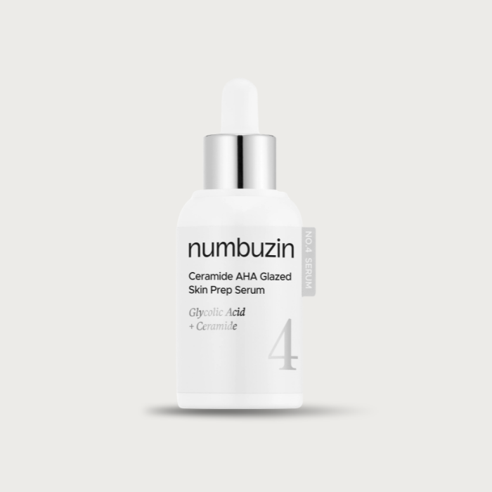 Numbuzin No.4 Ceramide AHA Glazed Skin Prep Serum 30ml – 3% glycolic acid 5 ceramides milky dropper Korean exfoliating serum