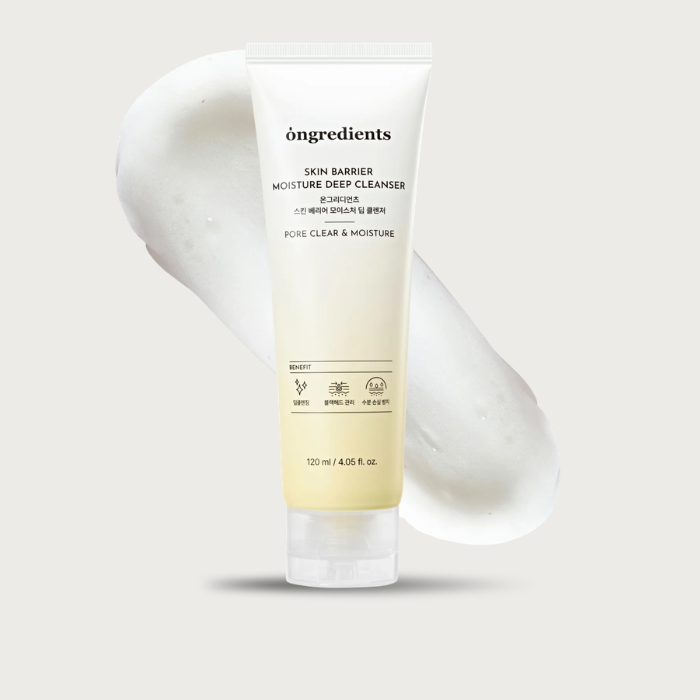 Ongredients Moisture Deep Cleanser 120ml – Korean foam cleanser 6 peptides LHA AHA Ceramide NP Centella exosomes fragrance-free vegan $18
