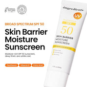 Ongredients Skin Barrier Moisture Sunscreen Broad Spectrum SPF 50