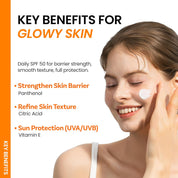 Ongredients Barrier Sunscreen Niacinamide Snow Mushroom – Tremella Fuciformis 500x moisture Centella soothe calm Bacillus Soybean Ferment microbiome