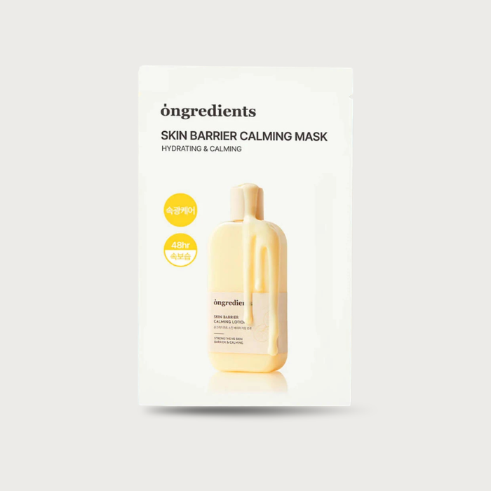 Ongredients Skin Barrier Calming Facial Mask – Korean sheet mask 5 HA 6 peptides Ceramide NP 4 TECA PHA Centella Shea Butter fragrance-free vegan $3