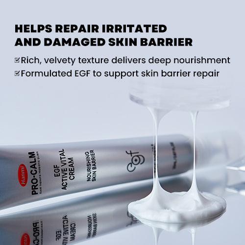 PRO-CALM EGF Active Vital Cream how to use – apply after toner pat absorb morning evening sensitive skin