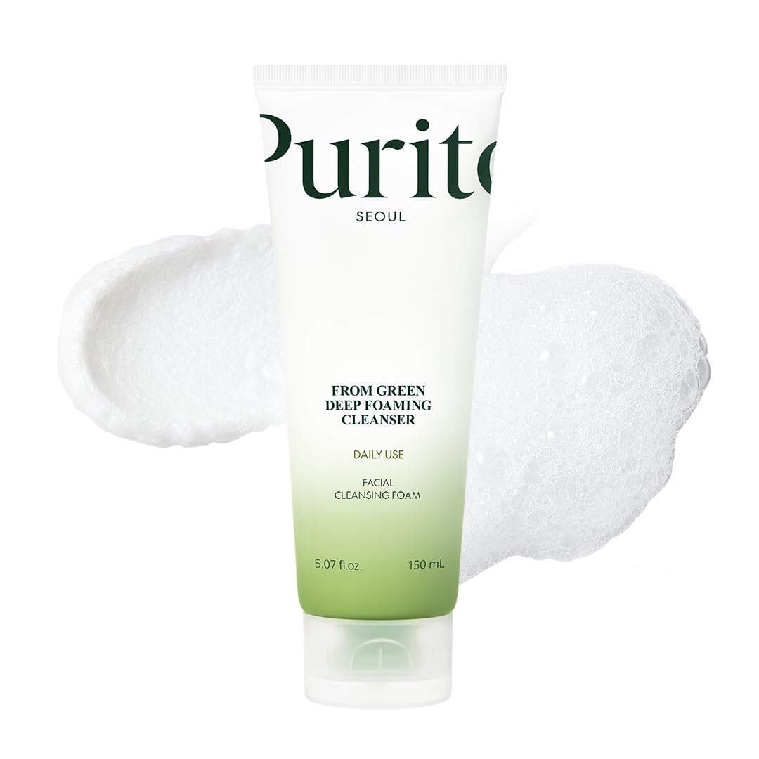 Purito From Green Deep Foaming Cleanser – Korean amino acid foaming cleanser baobab green tea all skin types