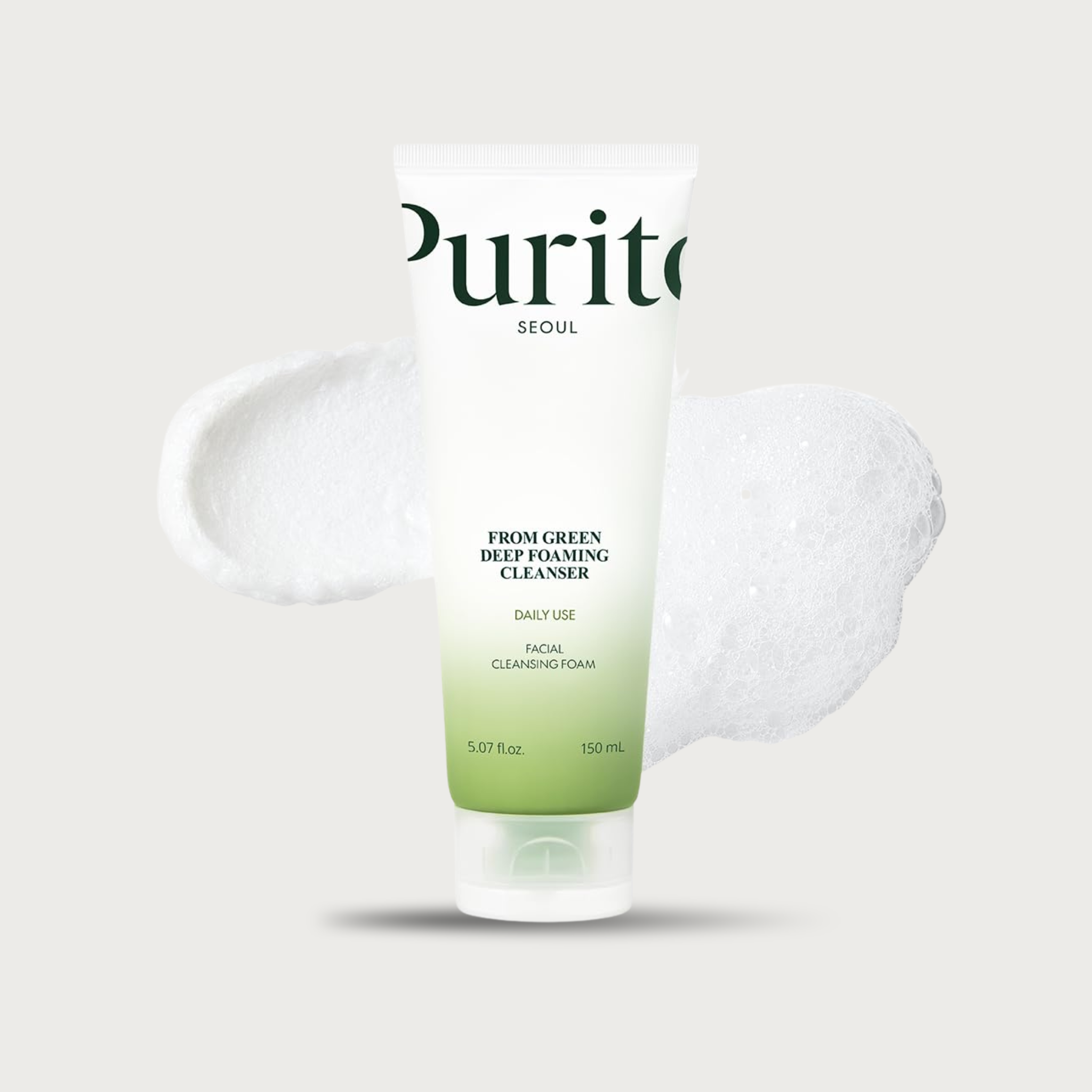 Purito From Green Deep Foaming Cleanser 150ml – Korean amino acid face wash sulfate-free Baobab Horsetail vegan $14