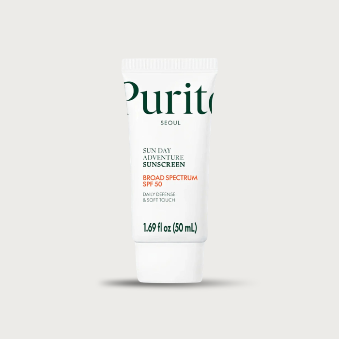 Purito Sun Day Adventure Sunscreen SPF 50 50ml – Korean sunscreen US OTC Avobenzone 3% Homosalate 9% Hanjae Minari Panthenol fragrance-free $18