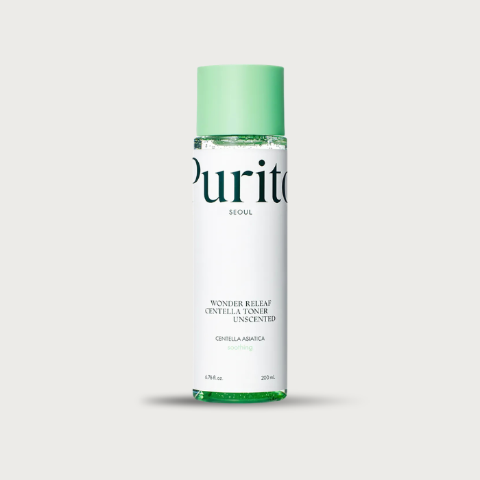 Purito Wonder Releaf Centella Toner Unscented 200ml – Korean cica toner 6000ppm full TECA Panthenol Sodium HA Trehalose fragrance-free vegan 8 reviews 4.9 stars $22