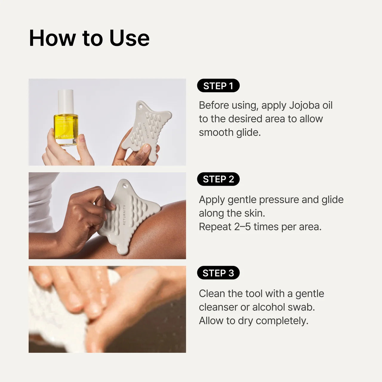 Mini gua sha tool with Korean skincare routine products on vanity surface
