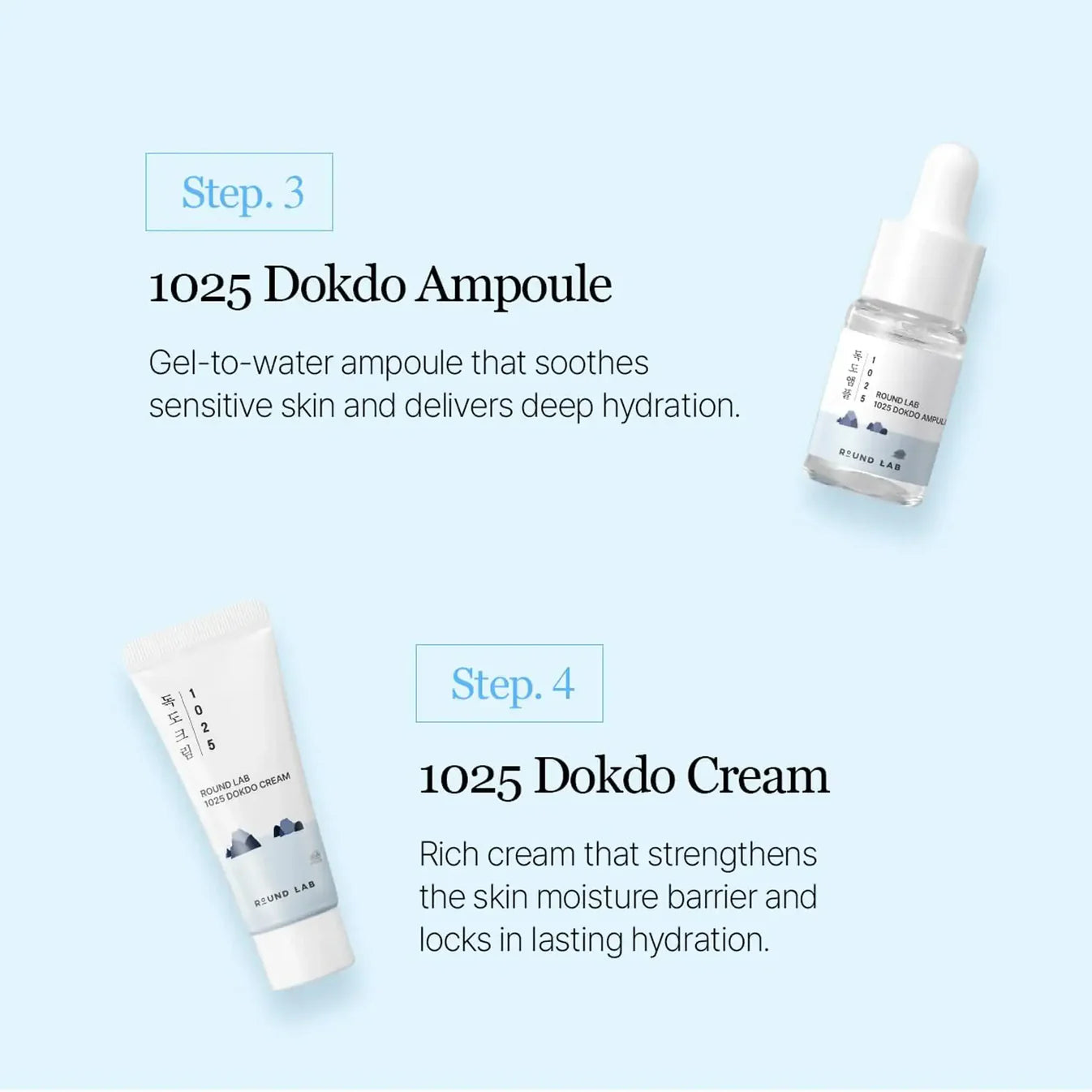 Round Lab Dokdo Trial Kit 4-step routine – try before full size travel gym gifting K-beauty intro sensitive skin Olive Kollection $19.90