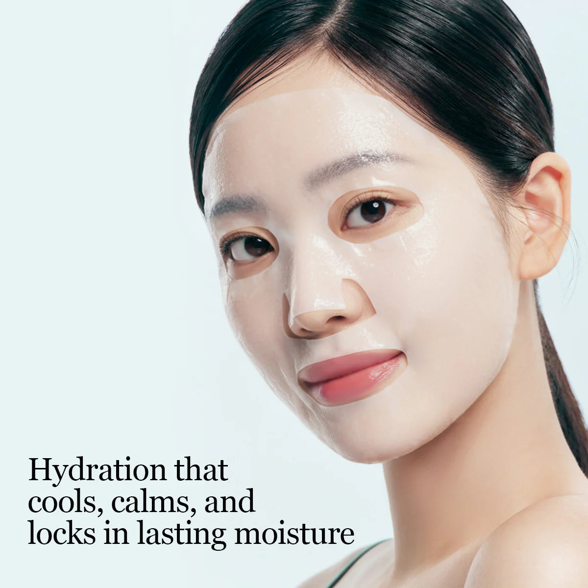 Round Lab Dokdo Mask on face – 10-20 min dense gel texture dewy glowing calm cooling after use dry irritated skin all skin types fragrance-free