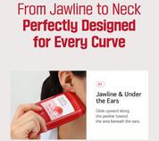 Gua sha cream applied along jawline with cooling capsules for puffiness