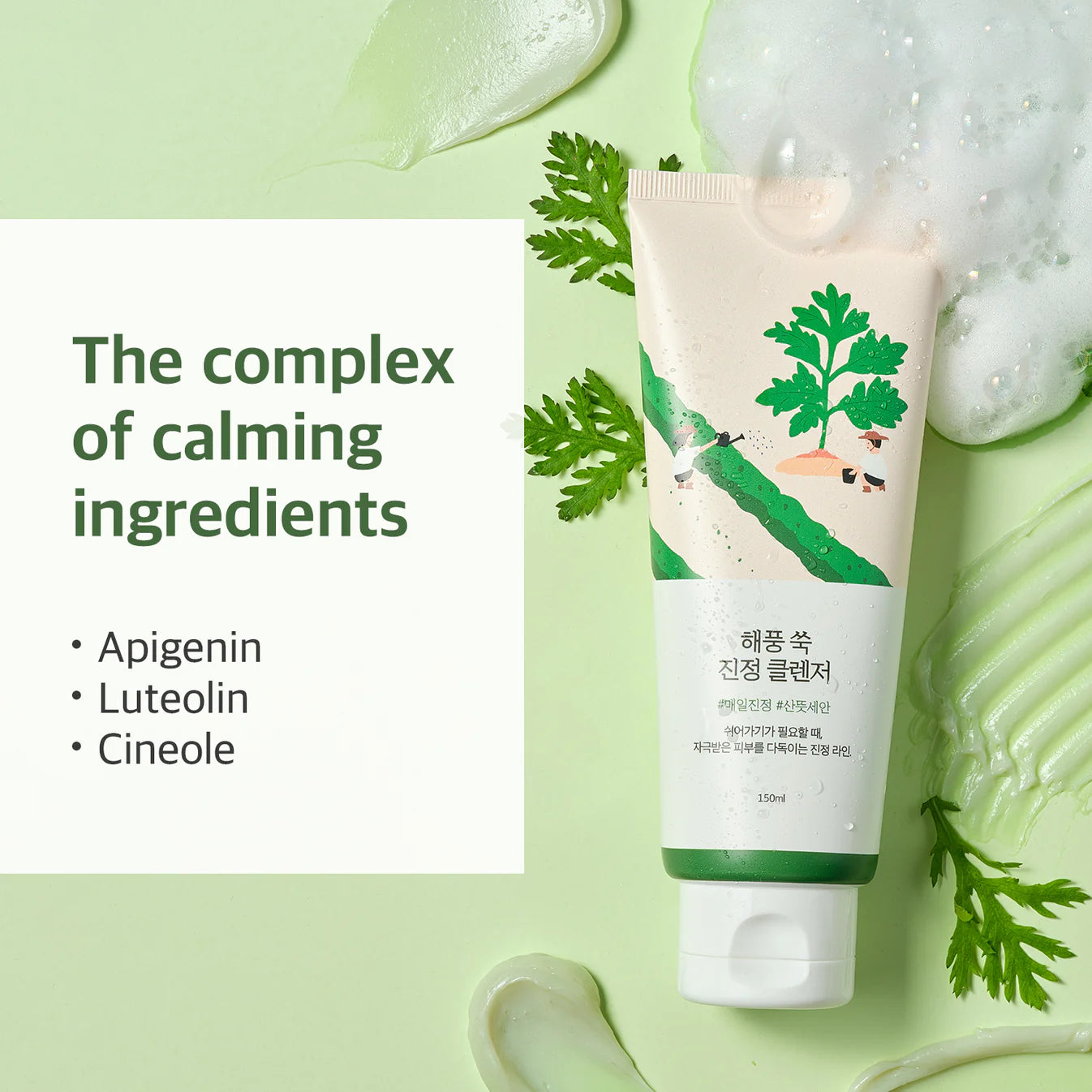 Round Lab Mugwort Calming Cleanser TECA – Madecassoside Asiaticoside Asiatic Acid 3 centella actives barrier repair