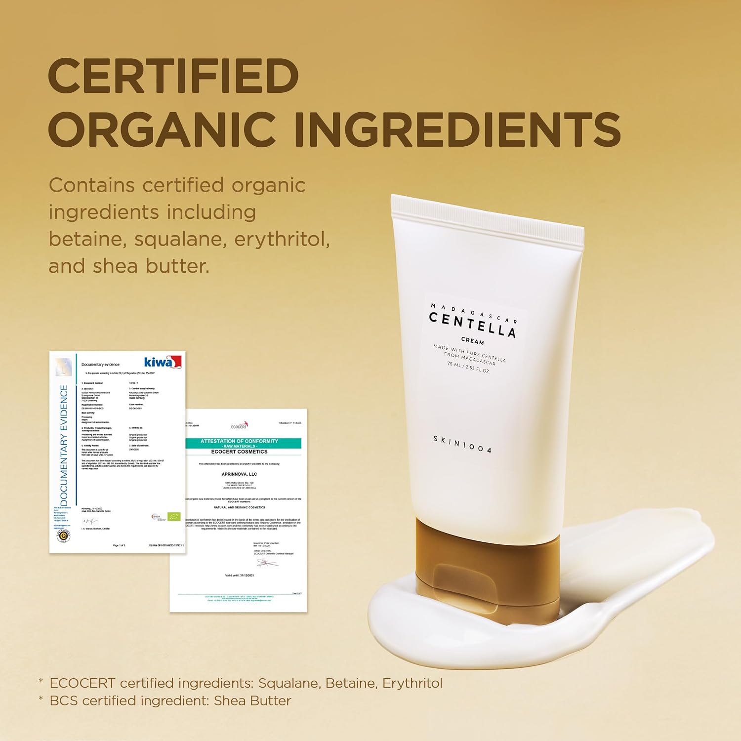 SKIN1004 Centella Cream Madagascar sourcing – GACP certified centella higher active concentrations barrier repair collagen support calming