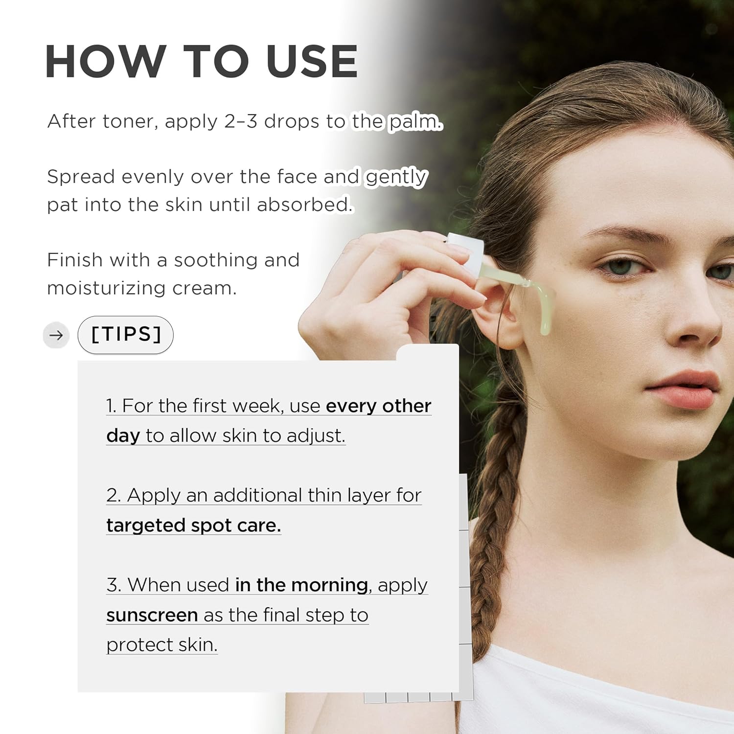 Applying Skin 1004 Azelaic Acid Ampoule to face – Korean K-beauty routine for blemish-prone skin