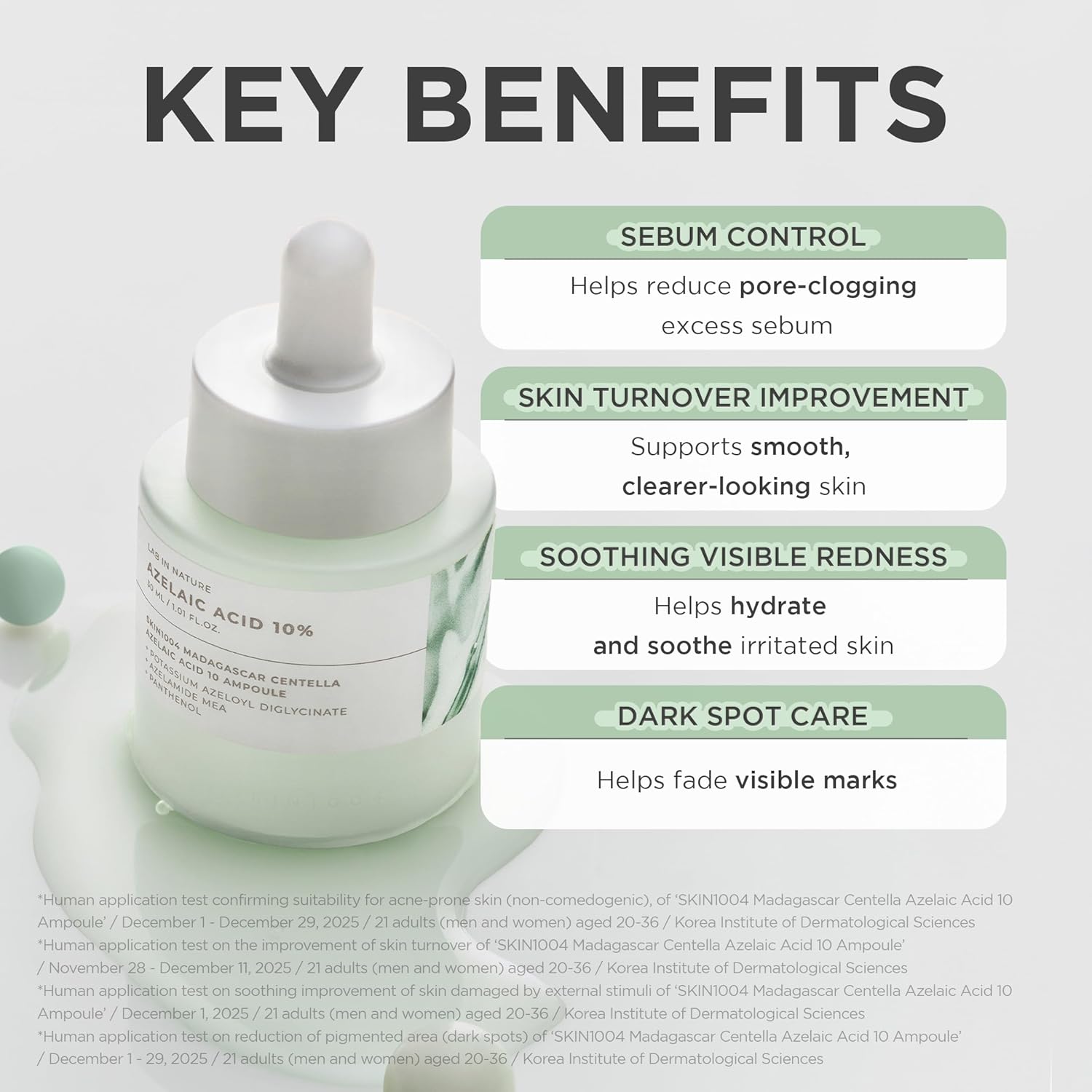 Skin 1004 Azelaic Acid Ampoule texture – clear lightweight serum drop with 11.5% azelaic complex