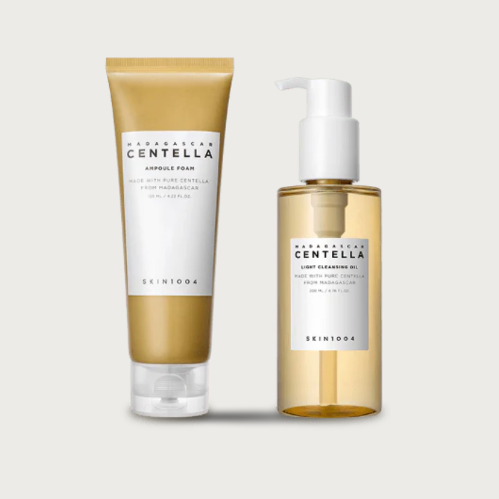 SKIN1004 Double Cleansing Duo – Madagascar Centella Light Cleansing Oil 200ml Ampoule Foam 125ml set