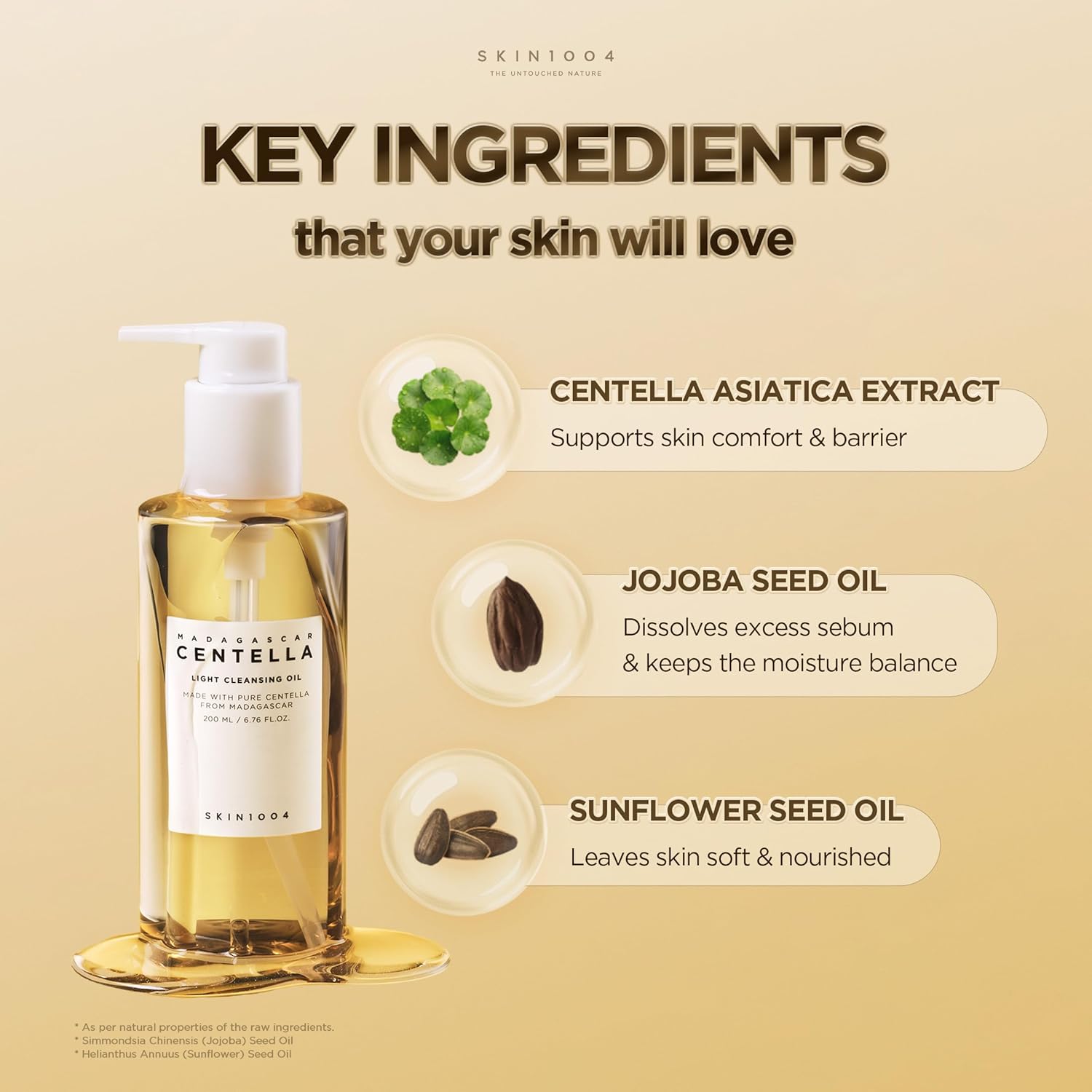 Skin 1004 Centella Cleansing Oil removes makeup – dissolves sunscreen foundation mascara eye-safe no stinging lightweight oil cleanser