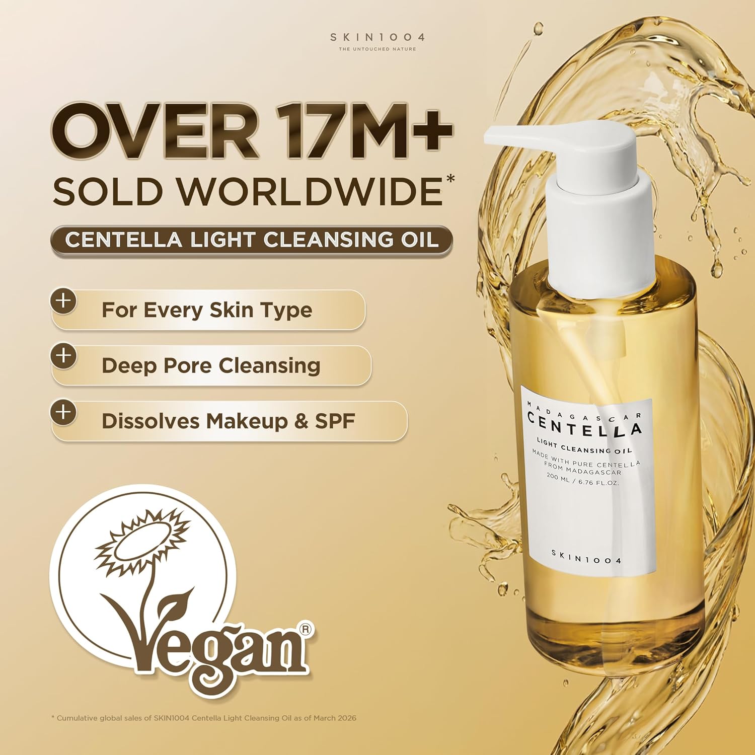 Skin 1004 Centella Cleansing Oil pairs with – Skin 1004 Centella Ampoule Foam double cleanse routine step 1 oil step 2 foam K-beauty