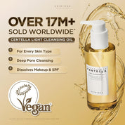 Skin 1004 Centella Cleansing Oil pairs with – Skin 1004 Centella Ampoule Foam double cleanse routine step 1 oil step 2 foam K-beauty