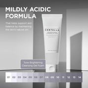 Skin1004 Brightening Gel Foam lather – dense soft foam cleanses makeup impurities leaves skin soothed Korean Centella