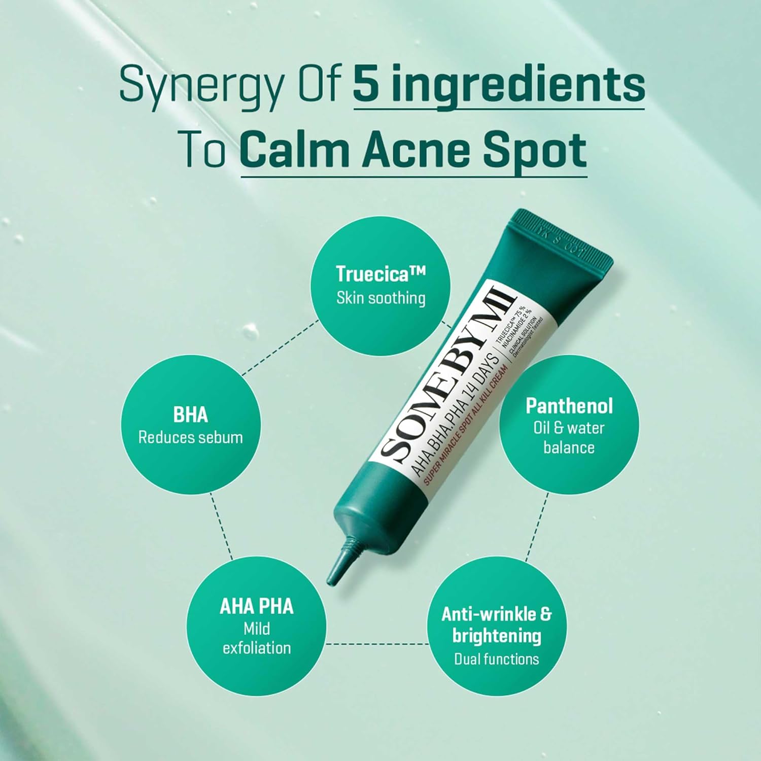 Some By Mi Spot All Kill Cream Truecica – tea tree 500000ppm centella 250000ppm antibacterial anti-inflammatory spot treatment