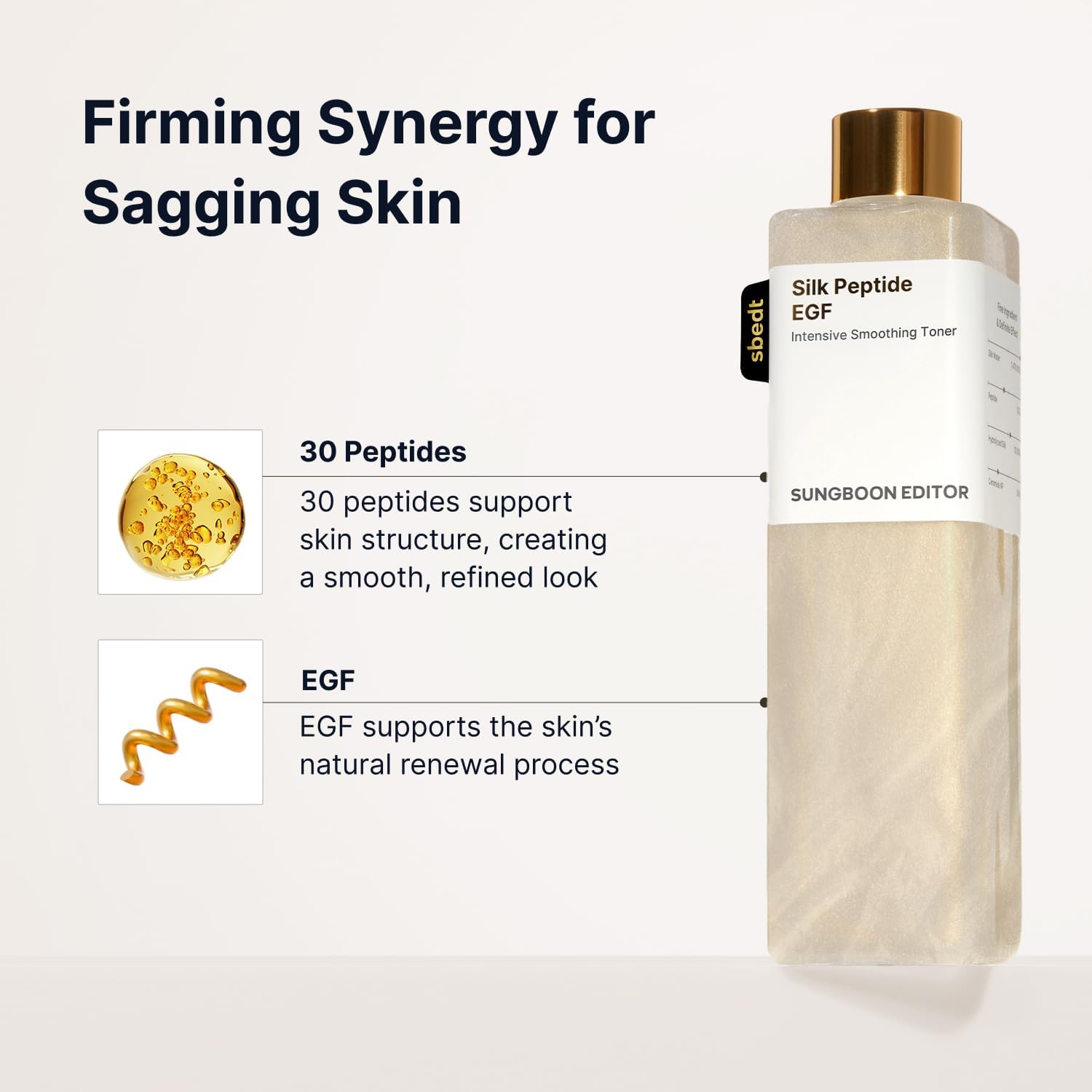 Sungboon Editor EGF Toner dual synergy care – pairs Silk Peptide EGF Intensive Ampoule lifting elasticity firming Korean anti-aging system