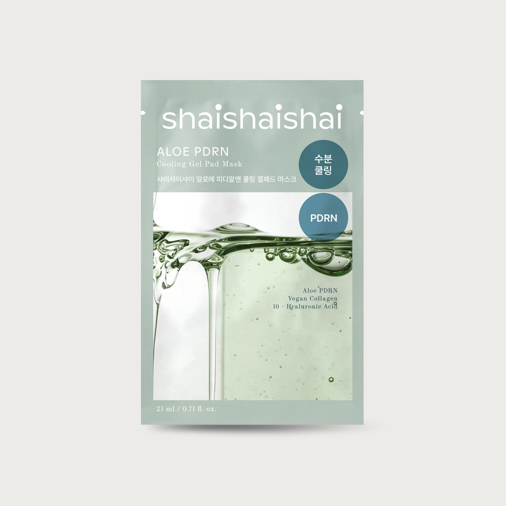 Shaishaishai Aloe PDRN Cooling Gel Mask – Korean cooling gel pad Aloe 147000ppm 10 HA types PDRN Niacinamide $3