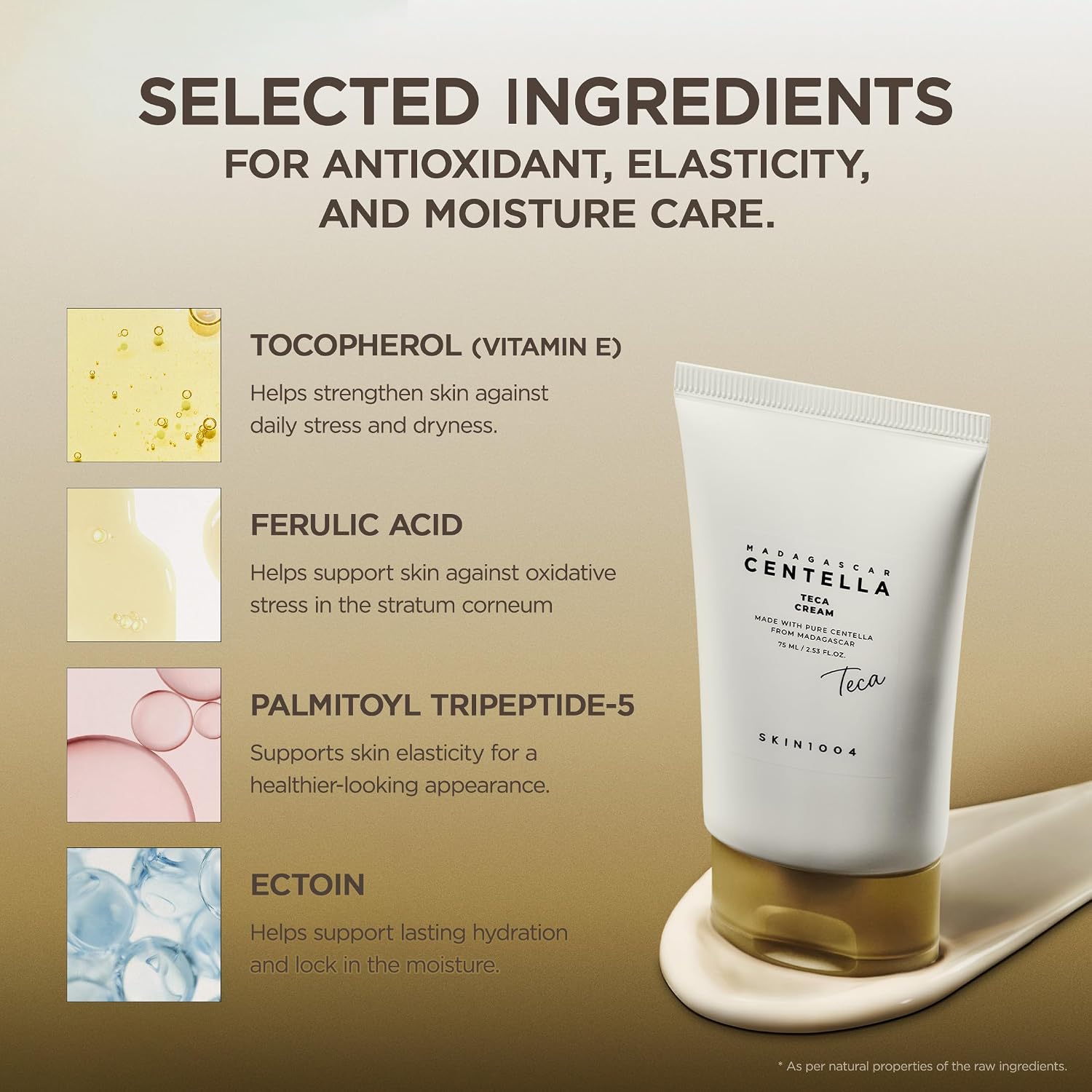Skin 1004 Centella Teca Cream anti-aging – Ectoin UV pollution shield Palmitoyl Tripeptide-5 collagen Ferulic Acid PDRN cellular regeneration