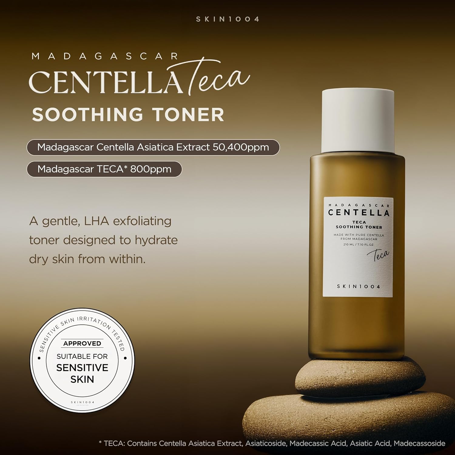 Skin 1004 Centella Teca Toner Full TECA complex – 4 isolated actives Madecassoside Asiaticoside Madecassic Acid Asiatic Acid soothing barrier