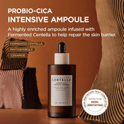 Skin 1004 Probio-Cica Intensive Ampoule texture – milky gooey absorbs silky glowy finish no stickiness lasts hours AM PM all skin types