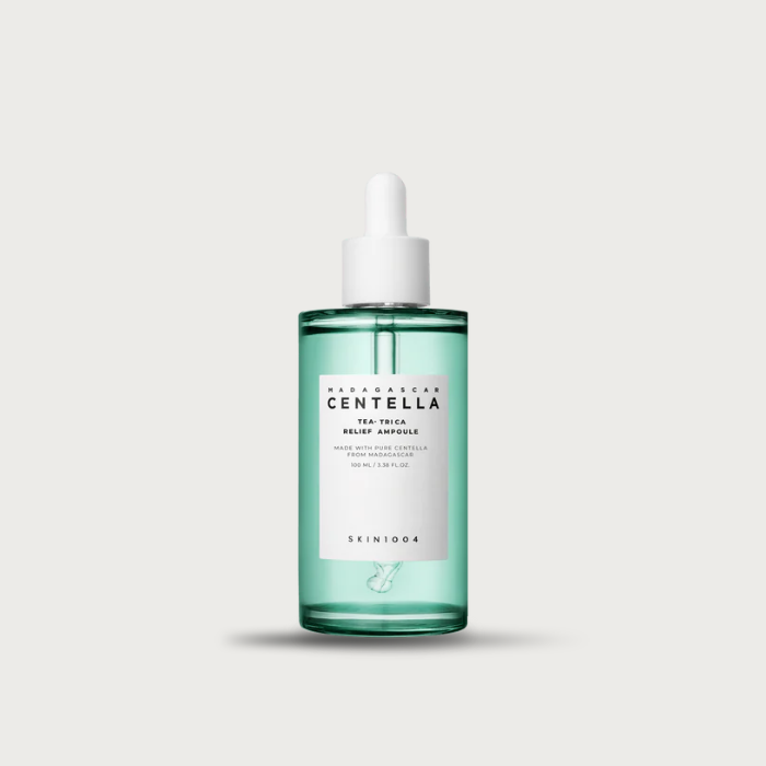 Skin 1004 Tea-Trica Relief Ampoule 100ml – Korean acne ampoule Centella first formula Tea Tree Leaf Water Pine Tree Complex non-comedogenic has fragrance $20
