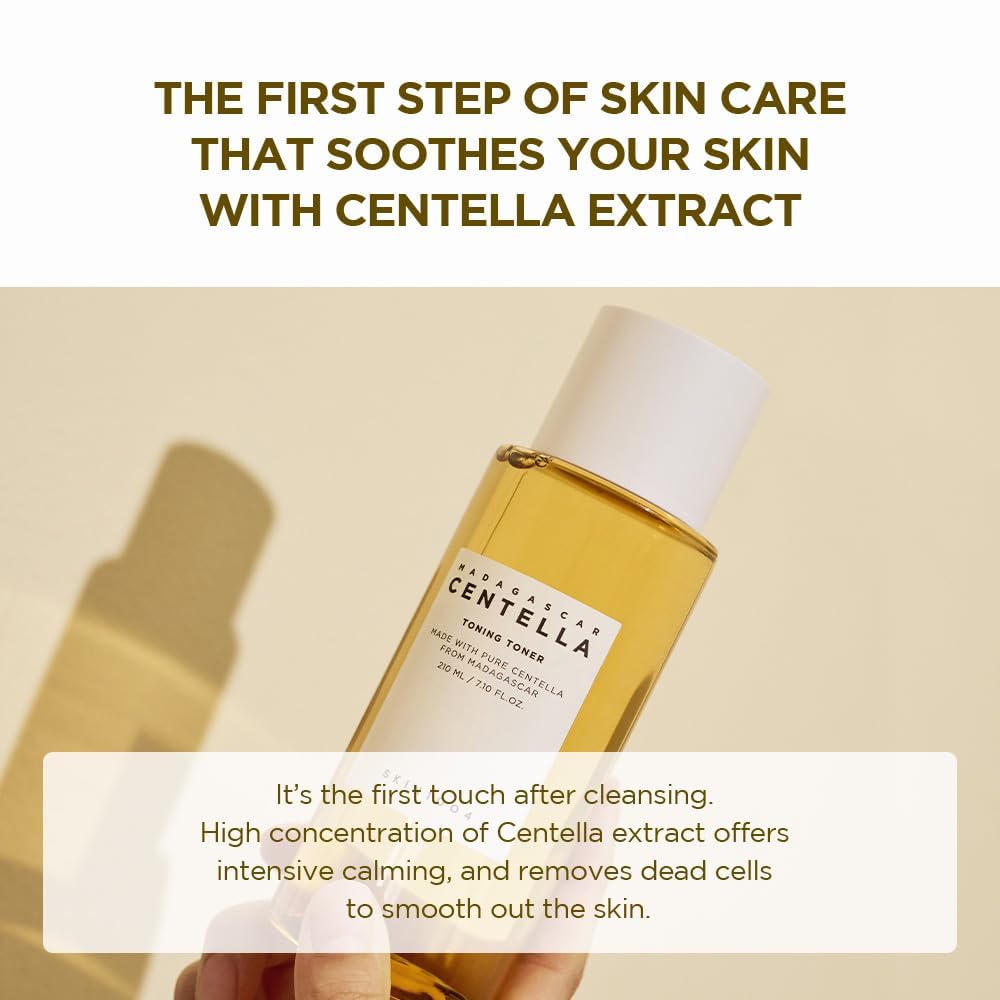 Skin1004 Centella Toning Toner texture – lightweight watery absorbs instantly gentle exfoliation daily safe Korean