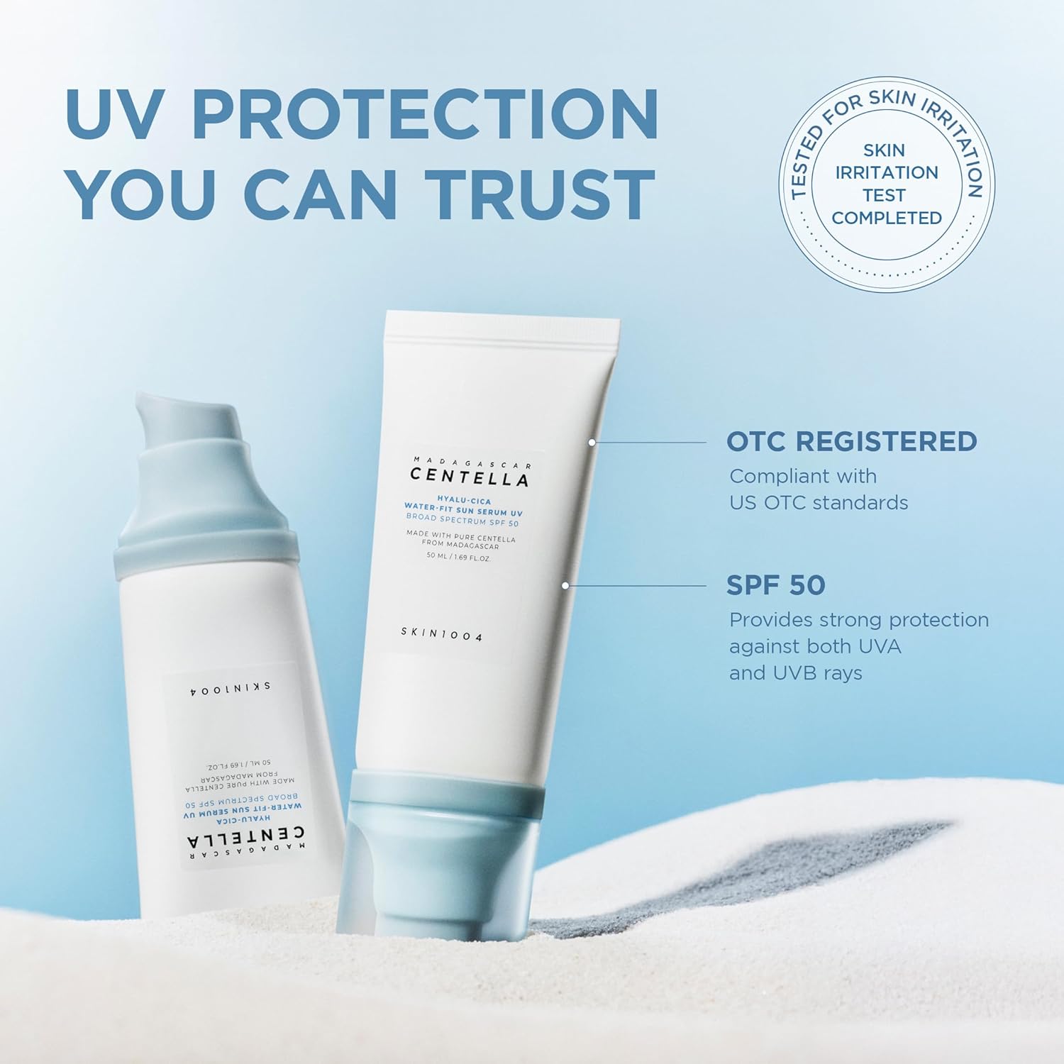 Skin 1004 Hyalu-Cica Water-Fit Sun Serum UV Broad Spectrum