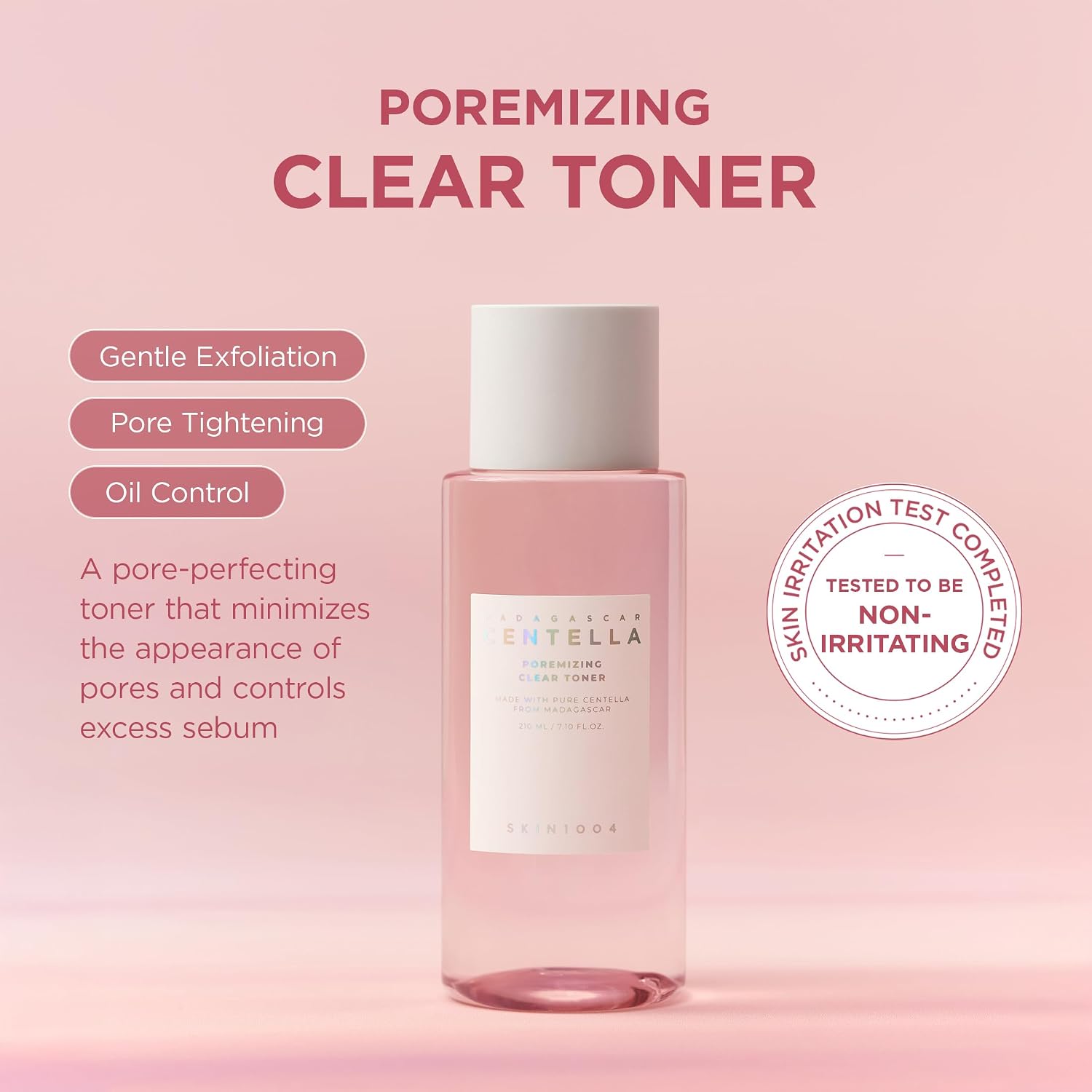 Skin1004 Poremizing Toner key ingredients – AHA BHA PHA LHA Centella Himalayan Pink Salt 3 HA types Korean exfoliant