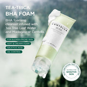 Skin1004 Tea-Trica BHA Foam lather – dense creamy foam deep pore cleansing oily acne-prone skin Korean cleanser