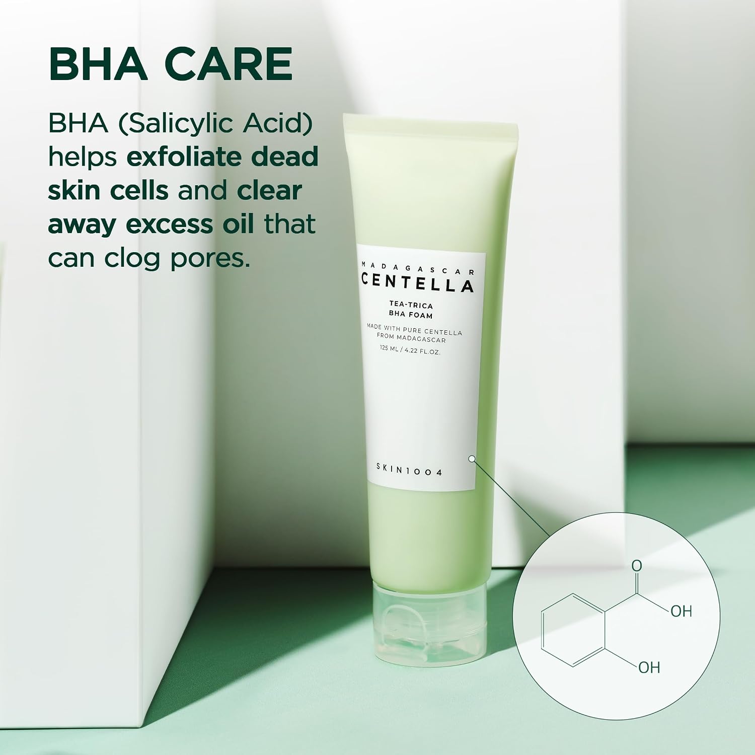 Skin1004 BHA Foam results – clearer pores less congestion refreshed skin Korean Tea Tree Salicylic Acid cleanser