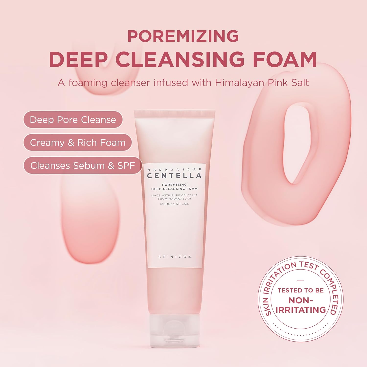 Skin 1004 Poremizing Foam texture – thick cream paste to rich dense foam pea-sized amount massage rinse deep clean oily acne-prone skin