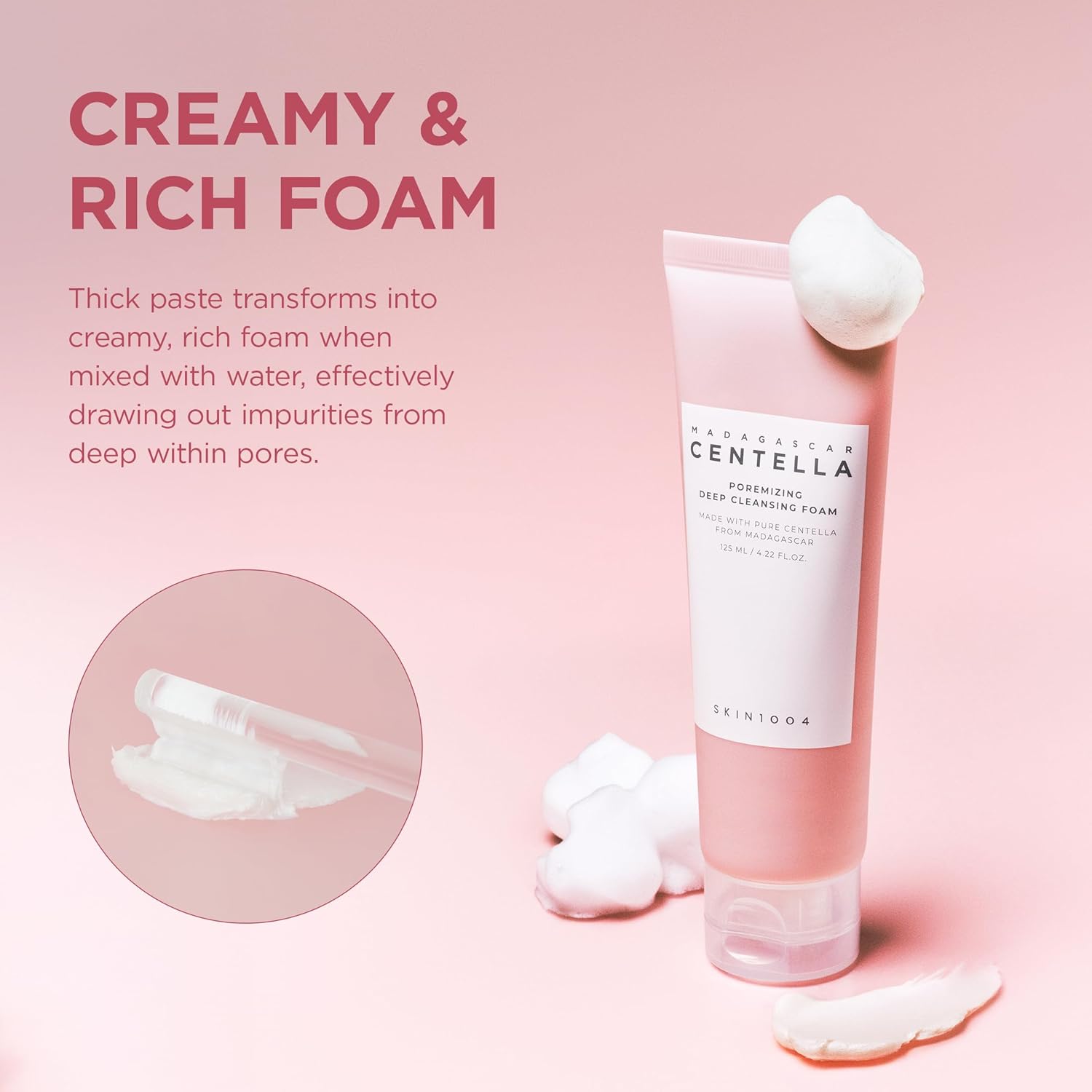 Skin 1004 Poremizing Deep Cleansing Foam 125ml $14 – vegan PETA 6 reviews 4.8 stars oily acne pore congested K-beauty Olive Kollection