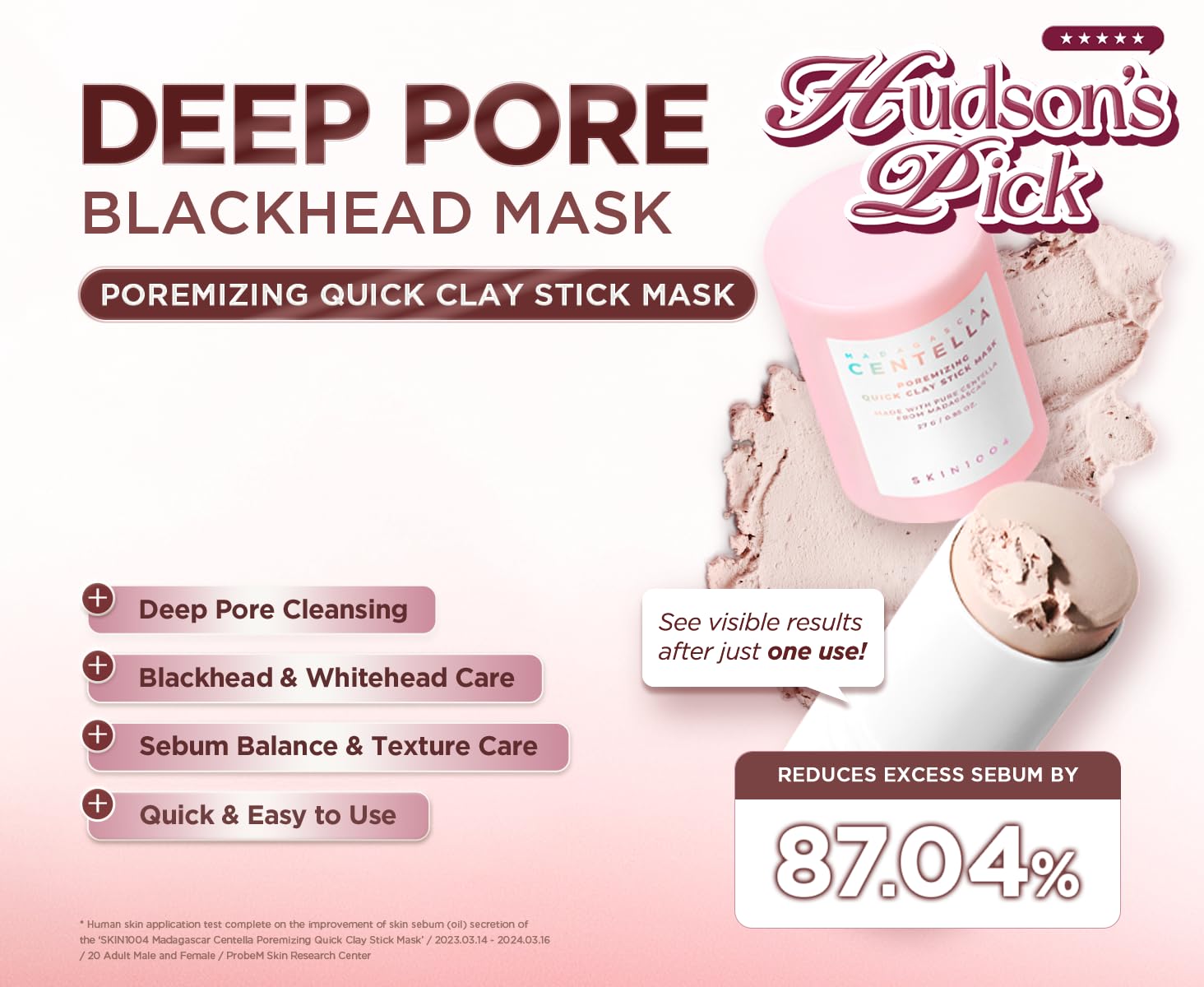 Skin 1004 Clay Stick Mask 5 clays – Kaolin Bentonite Illite Montmorillonite Calamine Centella 4.9% adzuki bean powder Aloe 30% essence