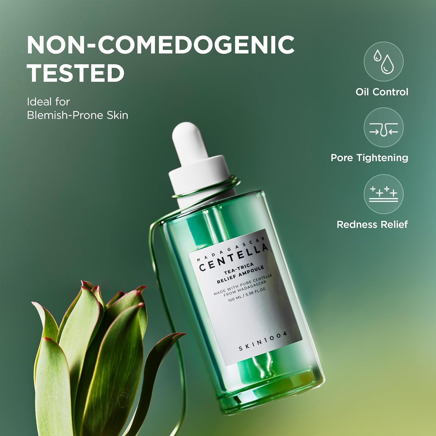 Skin 1004 Tea-Trica Relief Ampoule Centella – first in formula Madagascar calming inflammation barrier repair redness fast acne-prone sensitive