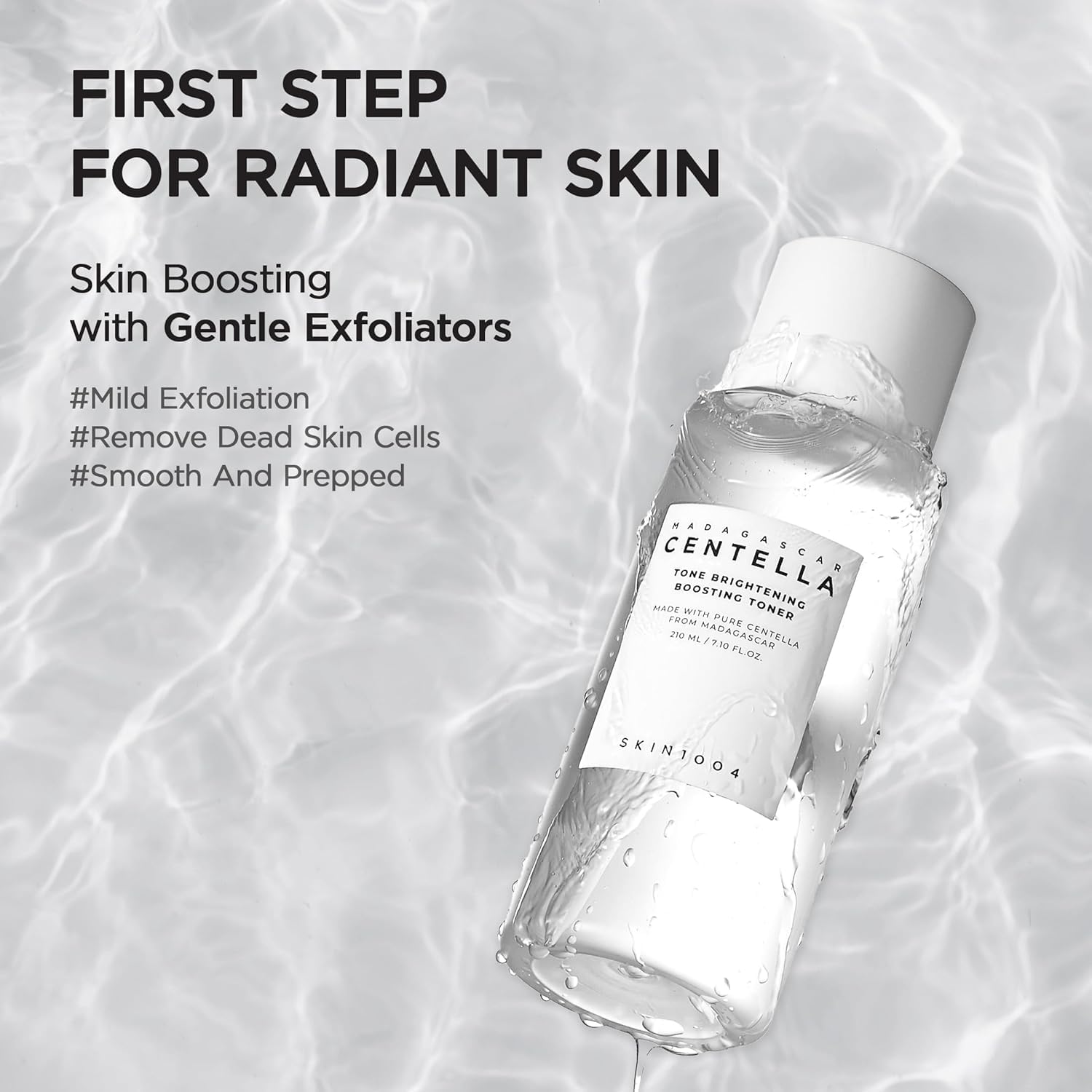 Skin1004 Boosting Toner texture – watery lightweight absorbs instantly no stickiness Korean brightening toner 210ml