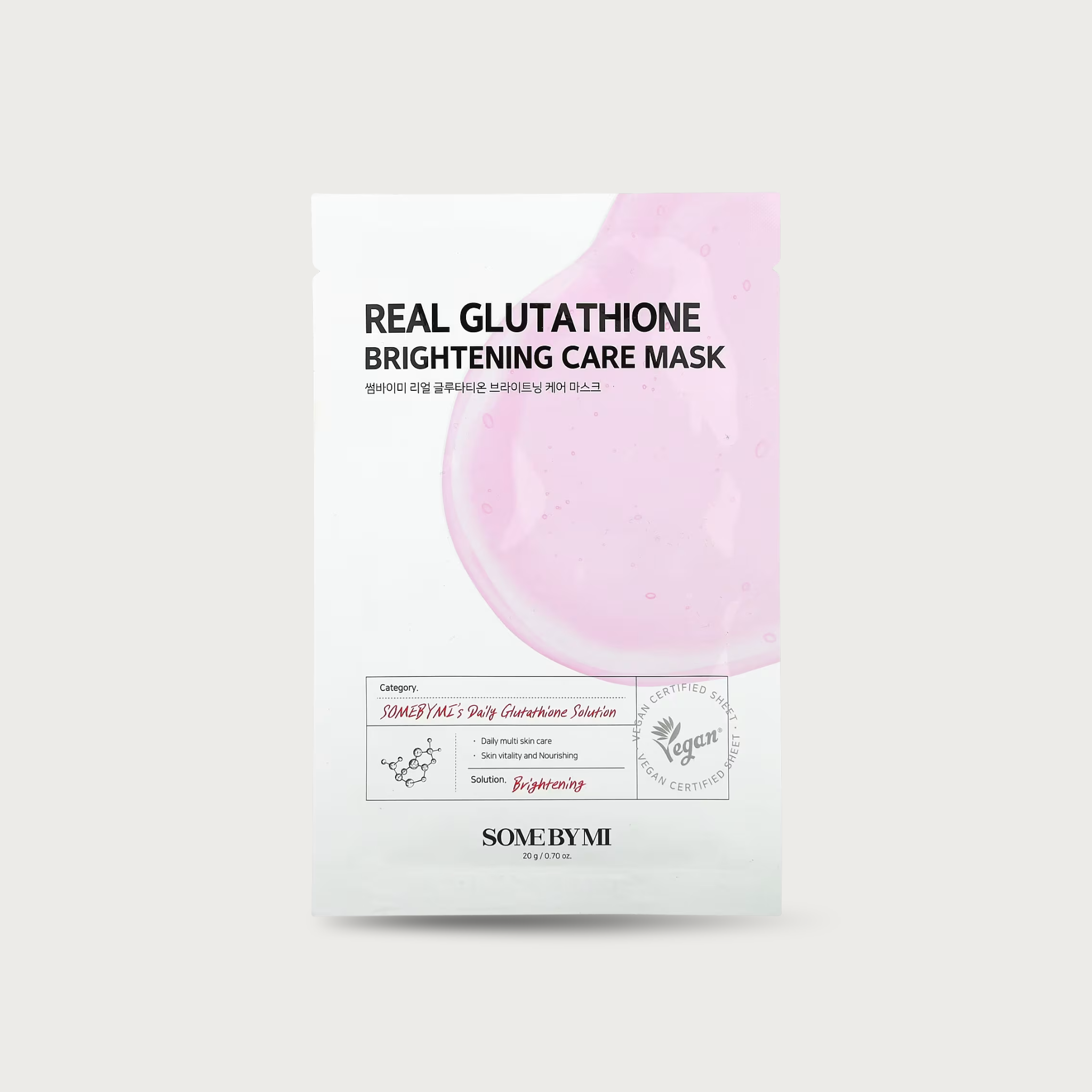Some By Mi Glutathione Brightening Real Care Mask – Korean brightening sheet mask Glutathione 100ppm Licorice vegan $2