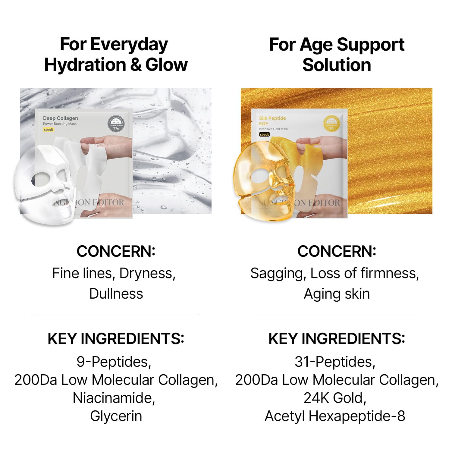 Sungboon Editor Deep Collagen Silk Peptide EGF Intensive Gold Mask