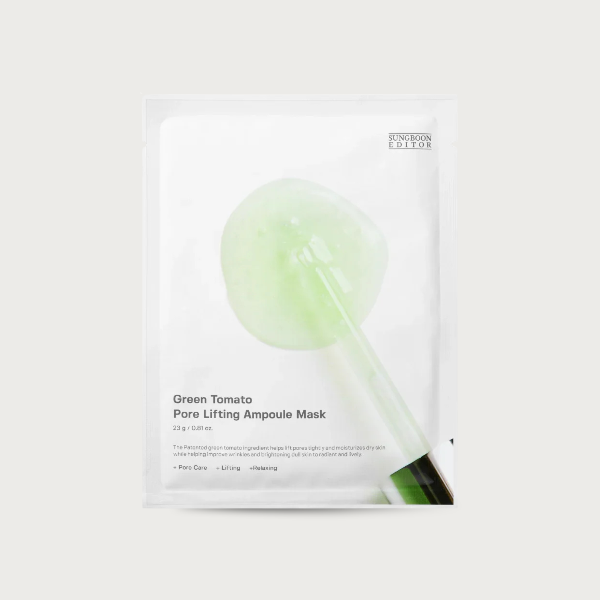 Sungboon Editor Green Tomato Pore Lifting Ampoule Mask – Korean pore-care sheet mask Niacinamide PHA Collagen $3.50