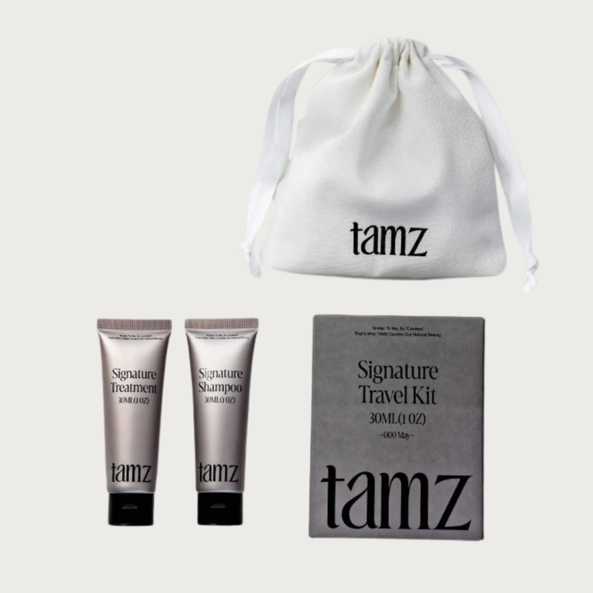 TAMZ Signature Travel Shampoo Conditioner Kit 50ml – Korean haircare travel set TSA approved Centella Mugwort botanical not vegan $15