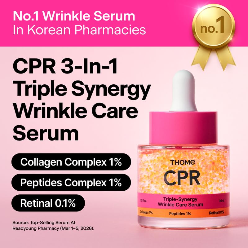 THOME CPR Serum Retinal 0.1% – Retinaldehyde one-step conversion cell turnover wrinkle smooth texture refine forehead crow's feet nasolabial