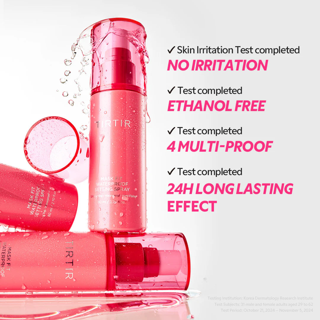 TIRTIR Mask Fit Waterproof Setting Spray how to use – shake hold 20-30cm eyes closed spray even dry naturally 80ml K-beauty