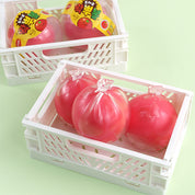 Tomato Crunch Squishy pink wax blending into white marbled clay