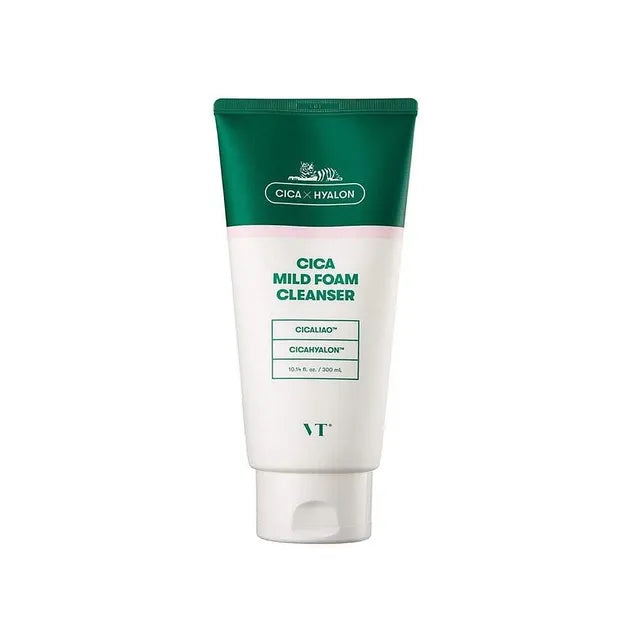 VT Cica Mild Foam Cleanser 300ml – Korean centella cleanser Cicaliao TECA triple HA Cicahyalon propolis has fragrance $10