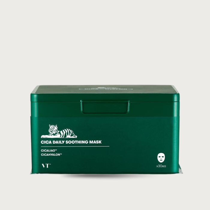 VT Cica Daily Soothing Mask 30 sheets – CICALIAO CICAHYALON 1000ppm centella 4X TECA propolis triple HA pull-out box